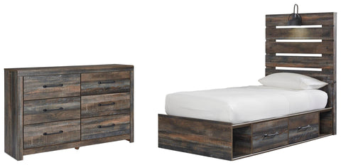 Drystan Panel Bed with 4 Storage Drawers with Dresser