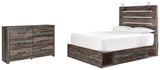Drystan Panel Bed with 4 Storage Drawers with Dresser