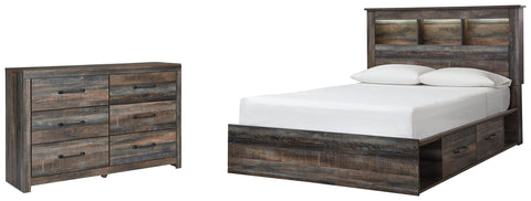 Drystan Bookcase Bed with 4 Storage Drawers and Dresser
