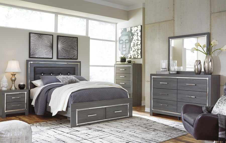 Lodanna Panel Storage Bed, Dresser, Mirror, Chest and Nightstand