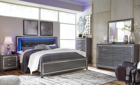 Lodanna Upholstered Panel Bed, Dresser, Chest and 2 Nightstands