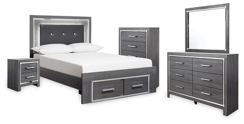 Lodanna Panel Storage Bed, Dresser, Mirror, Chest and Nightstand