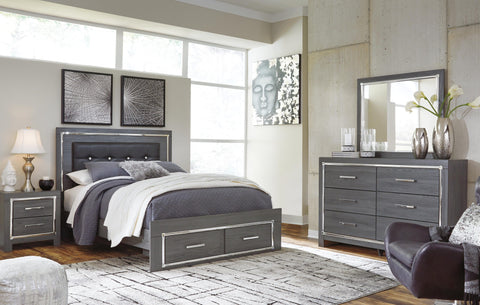 Lodanna Panel Bed with 2 Storage Drawers with Dresser
