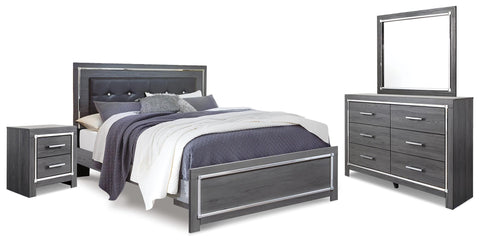 Lodanna Panel Bed with Mirrored Dresser and Nightstand