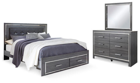 Lodanna Upholstered Storage Bed, Dresser and Mirror