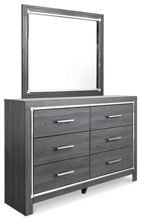 Lodanna Upholstered Panel Bed, Dresser and Mirror