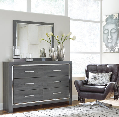 Lodanna Upholstered Panel Bed, Dresser and Mirror