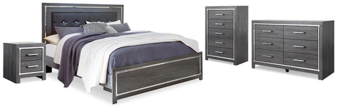 Lodanna Upholstered Panel Bed, Dresser, Chest and 2 Nightstands