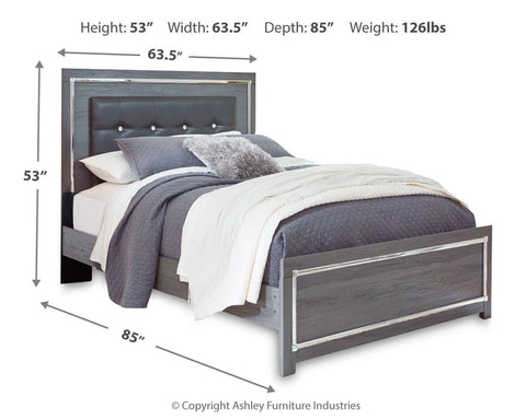 Lodanna Upholstered Panel Bed, Dresser and Mirror