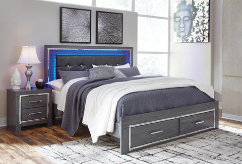 Lodanna Panel Bed with 2 Storage Drawers with Dresser