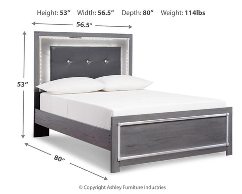 Lodanna Upholstered Panel Bed, Dresser and Mirror