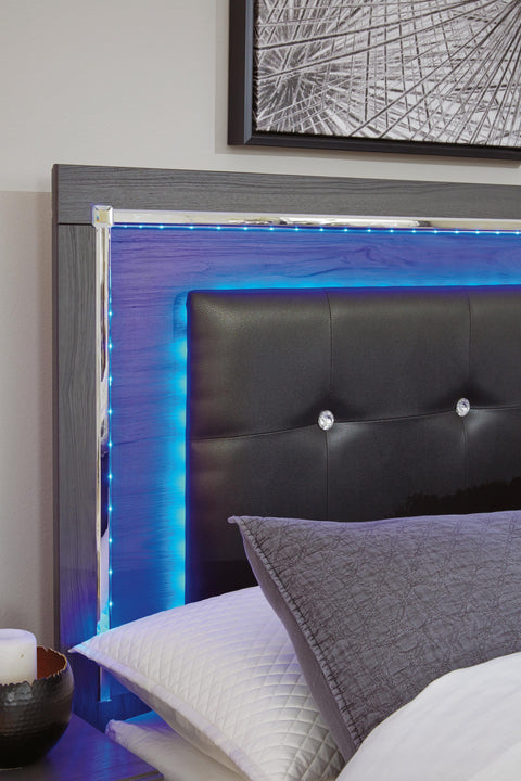 Lodanna Upholstered Panel Storage Bed, Dresser, Mirror, and Nightstand