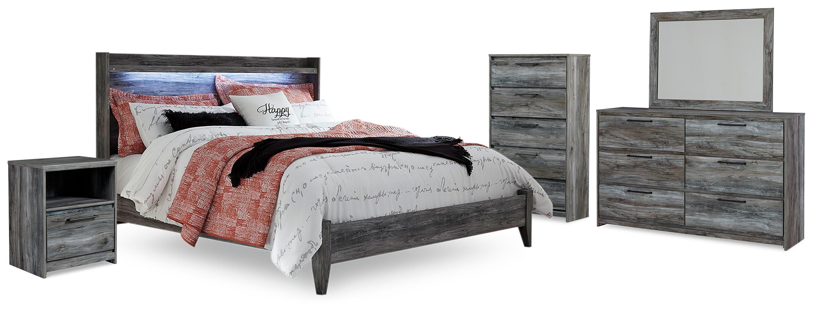 Baystorm Panel Bed, Dresser, Mirror, Chest and Nightstand