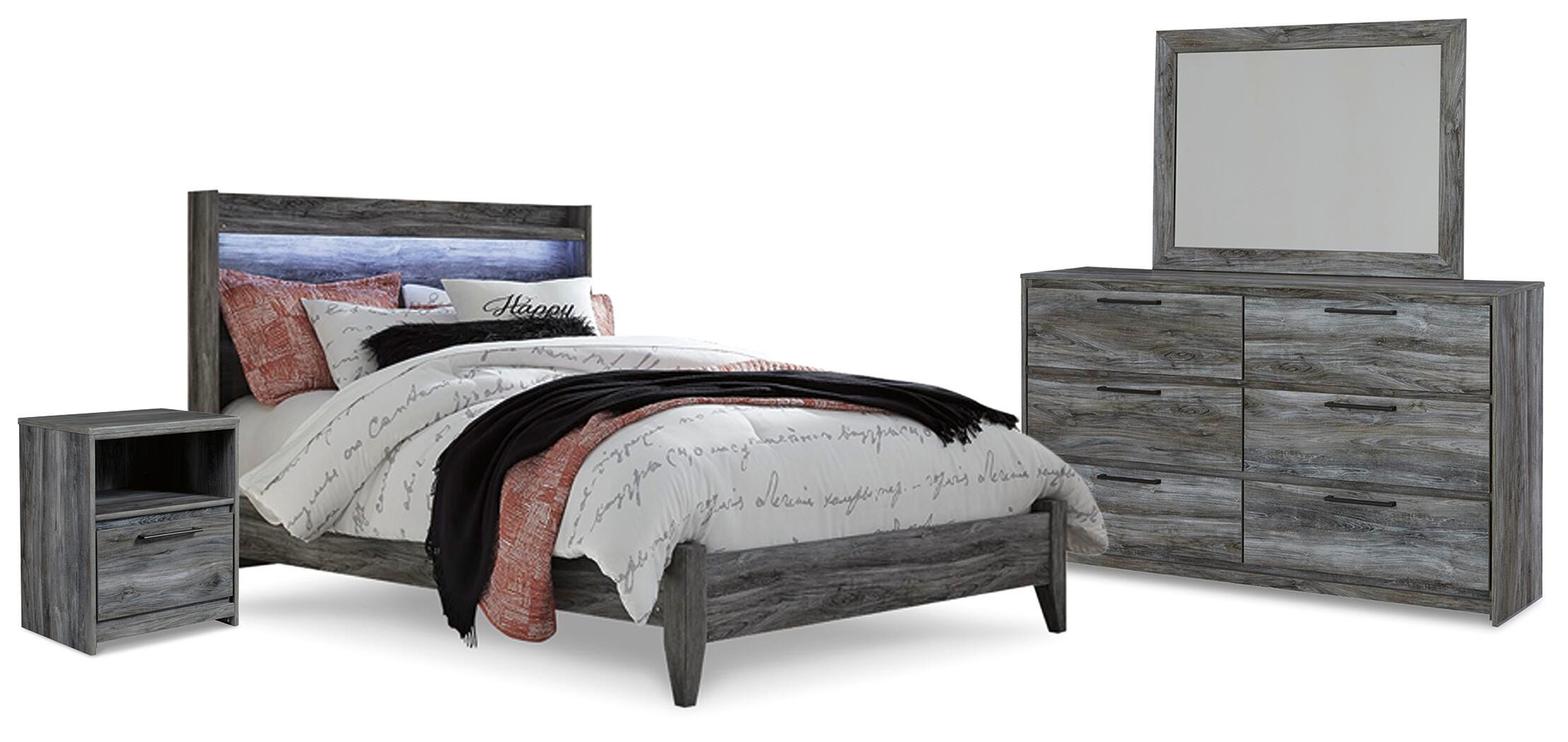 Baystorm Panel Bed, Dresser, Mirror and Nightstand