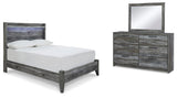Baystorm Panel Bed with Mirrored Dresser