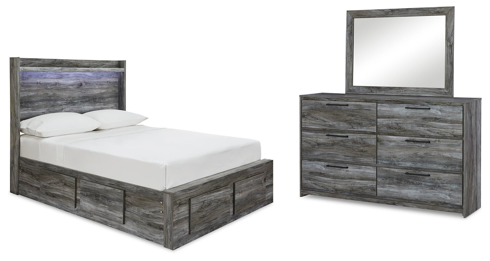 Baystorm Panel Storage Bed, Dresser and Mirror