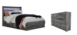 Seagrant Panel Bed with 6 Storage Drawers with Dresser