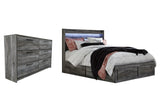 Seagrant Panel Bed with 4 Storage Drawers and Dresser