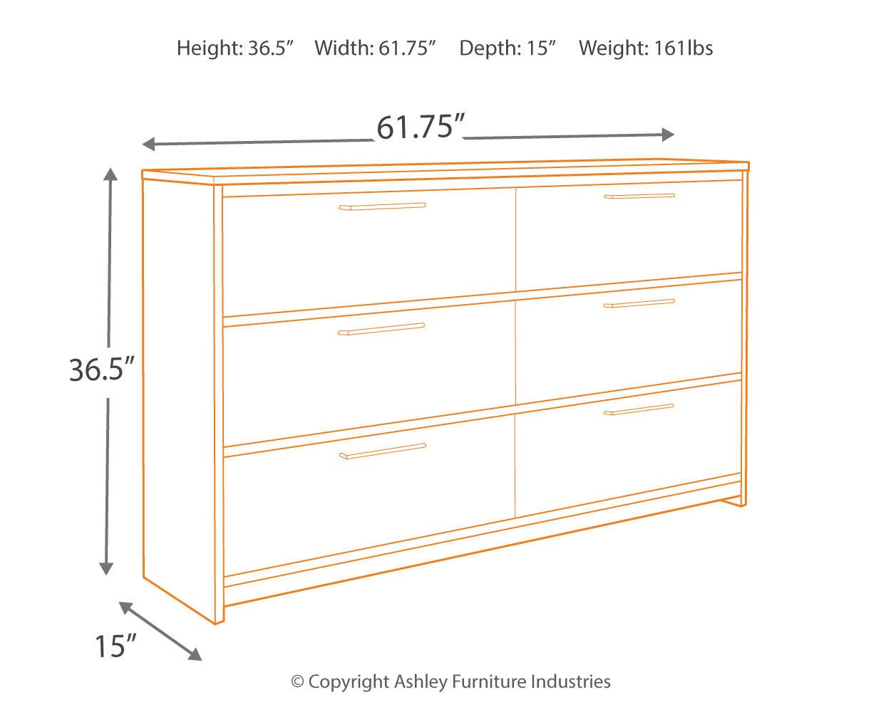 Baystorm Panel Bed with 2 Storage Drawers and Dresser
