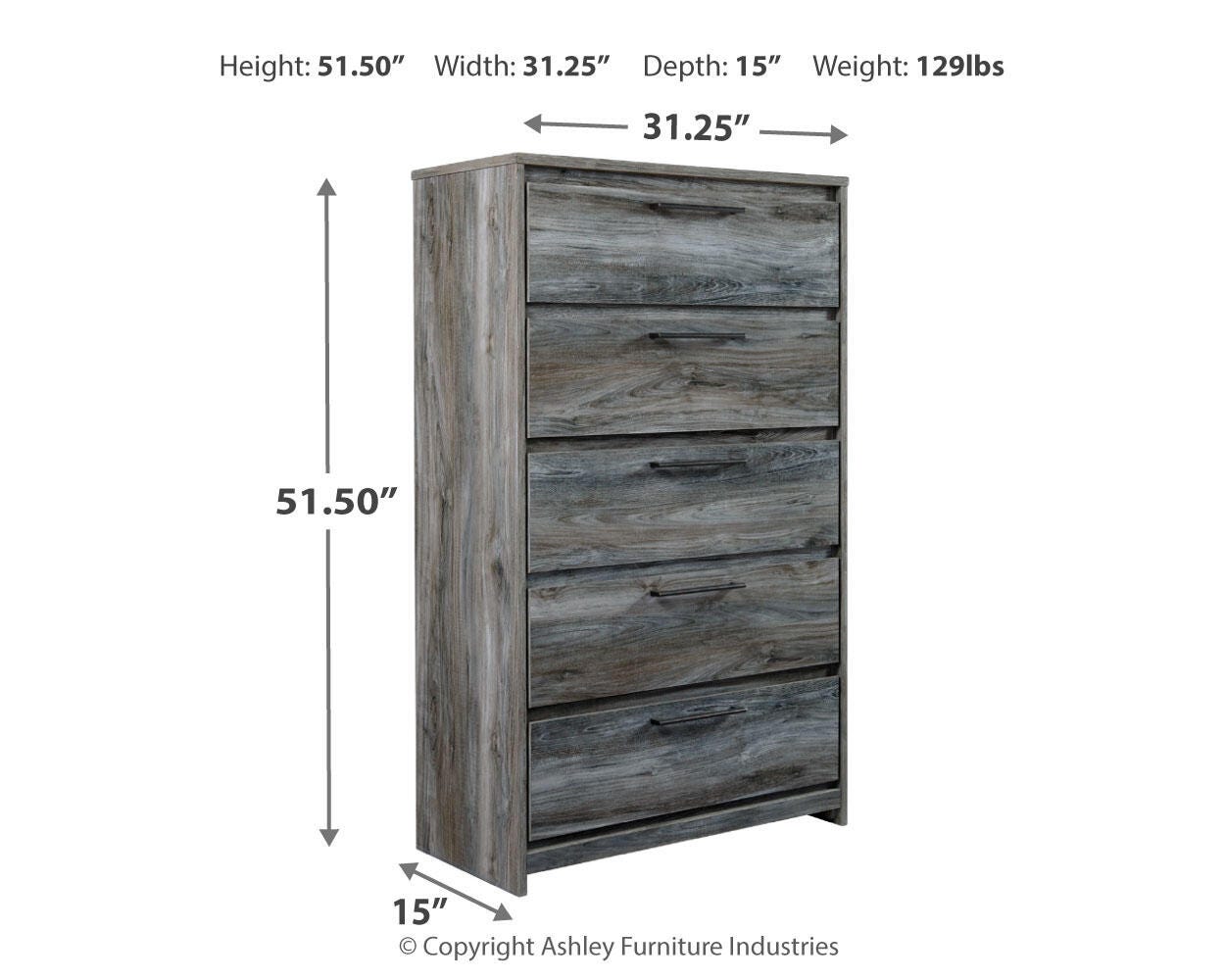 Baystorm Panel Headboard Bed. Dresser, Mirror, Chest and Nightstand