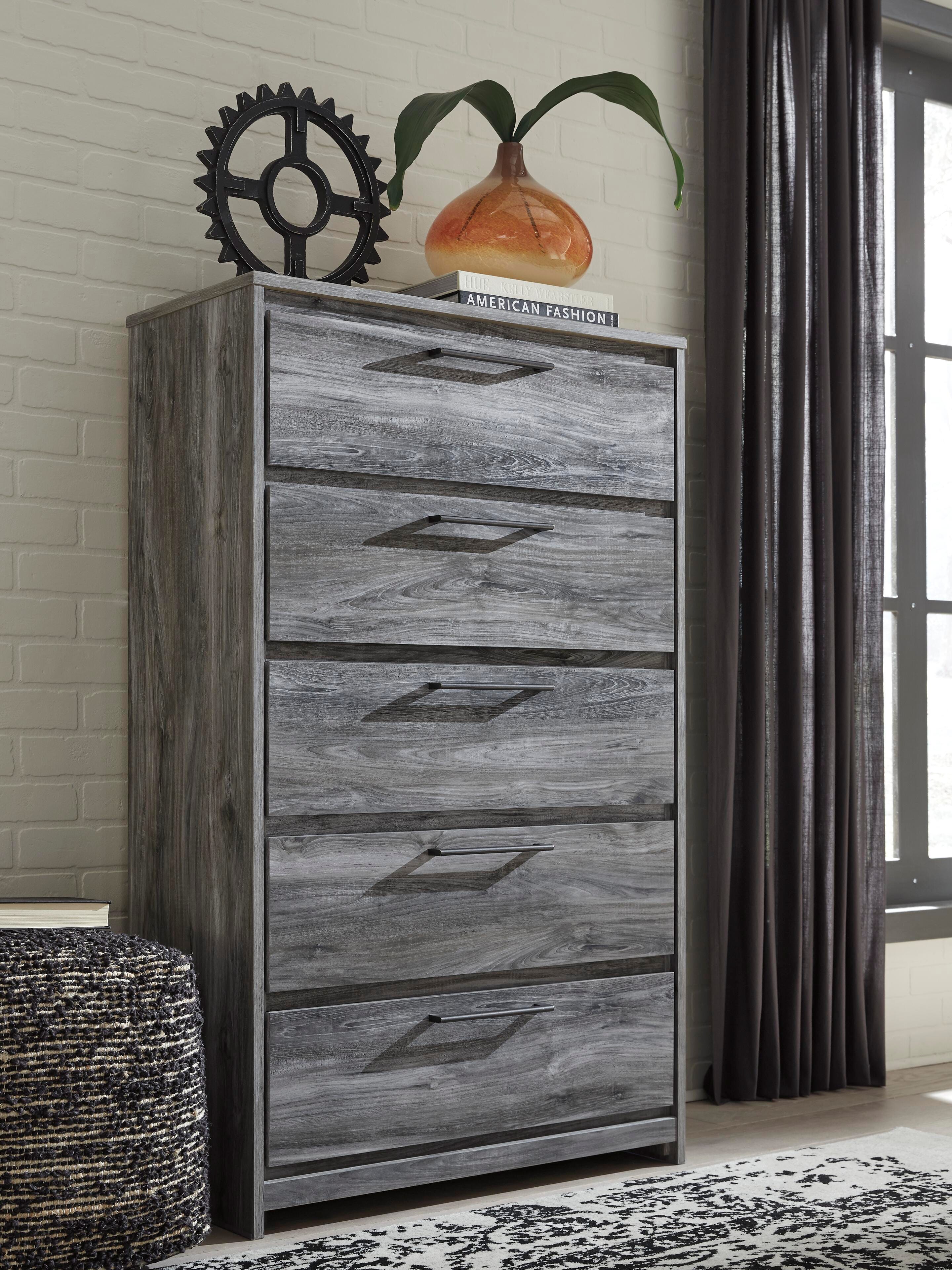Baystorm Panel Headboard Bed, Dresser, Mirror and Nightstand