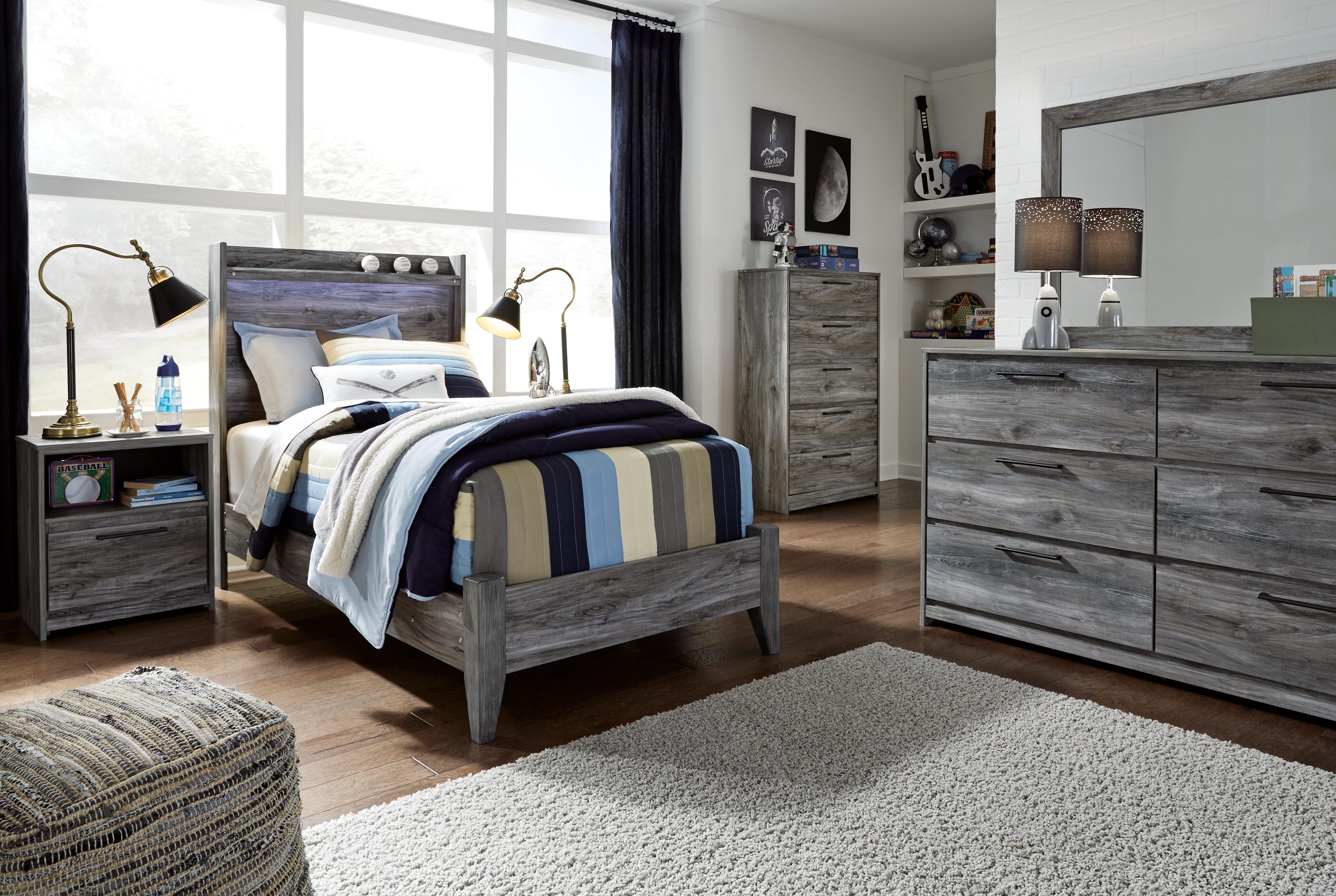 Seagrant Panel Bed with Dresser and Nightstand