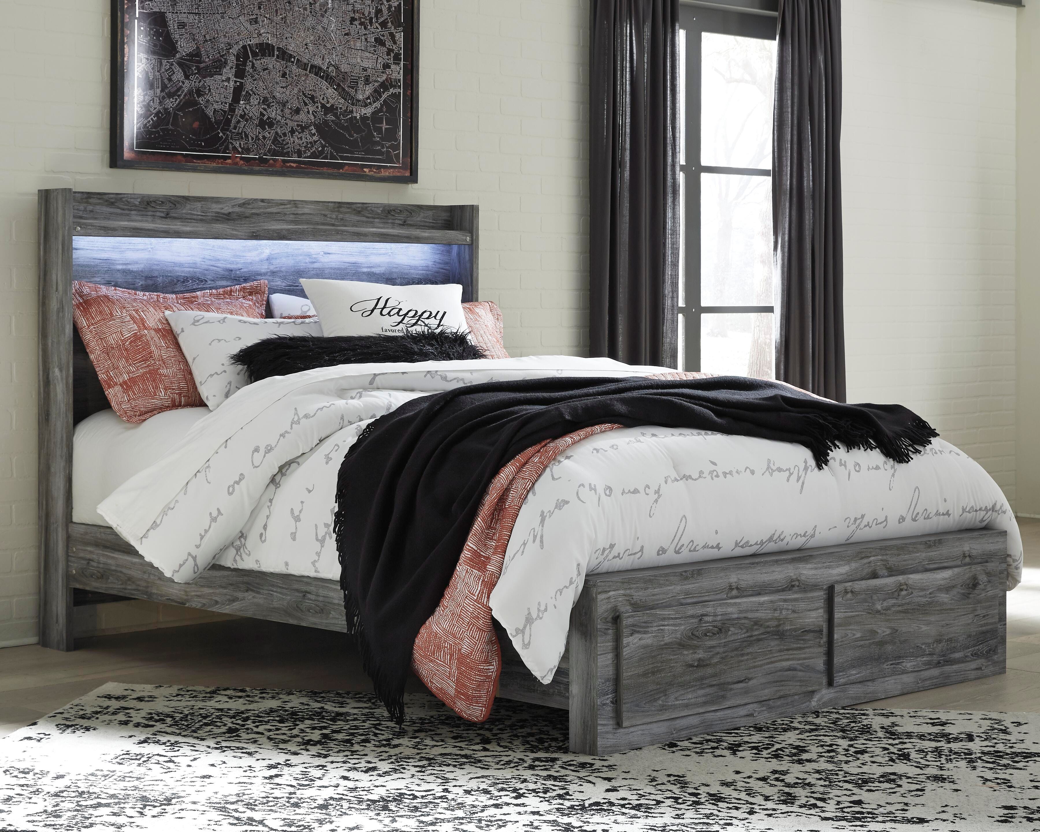 Baystorm Panel Storage Bed, Dresser, Mirror, Chest and 2 Nightstands