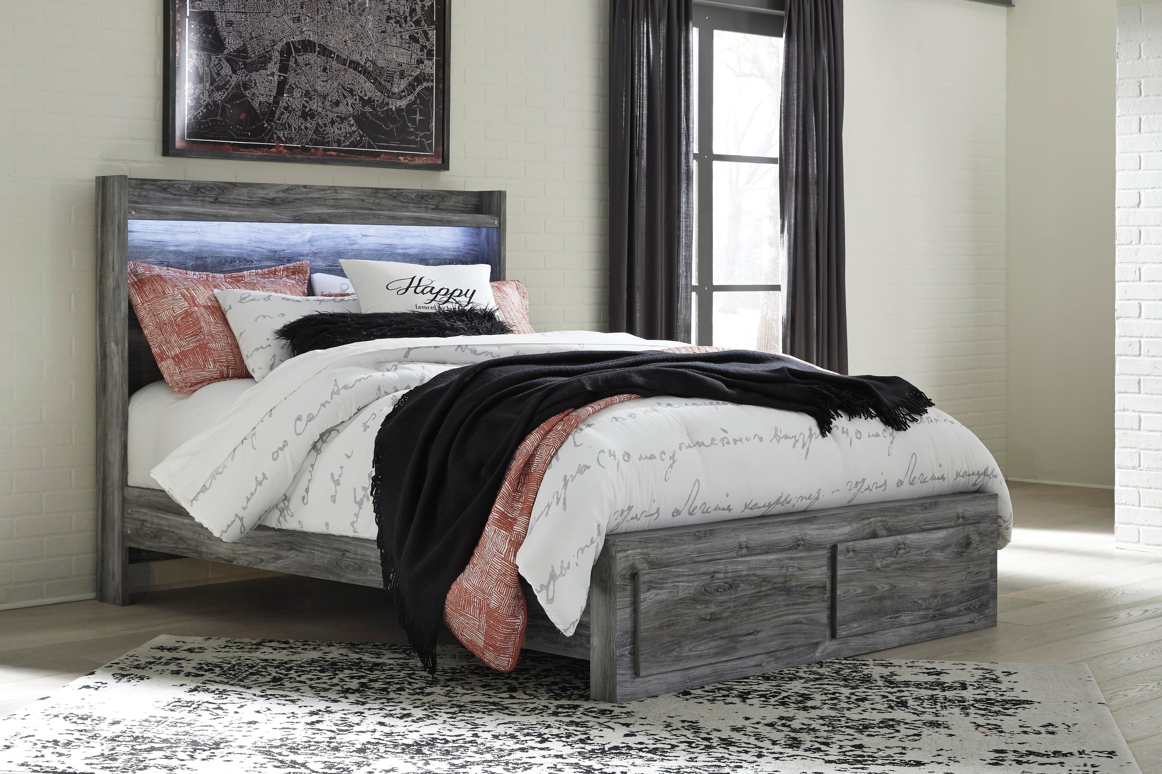 Seagrant Panel Storage Bed and Nightstand