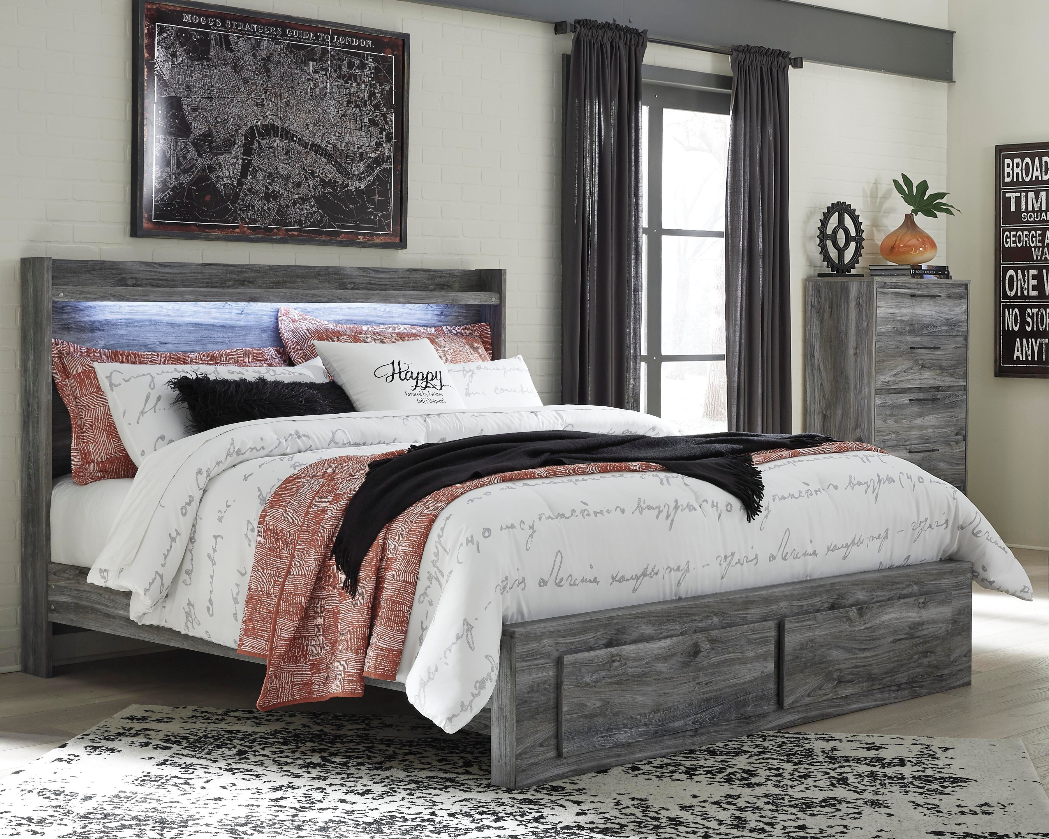 Baystorm Panel Bed with 2 Storage Drawers and Chest