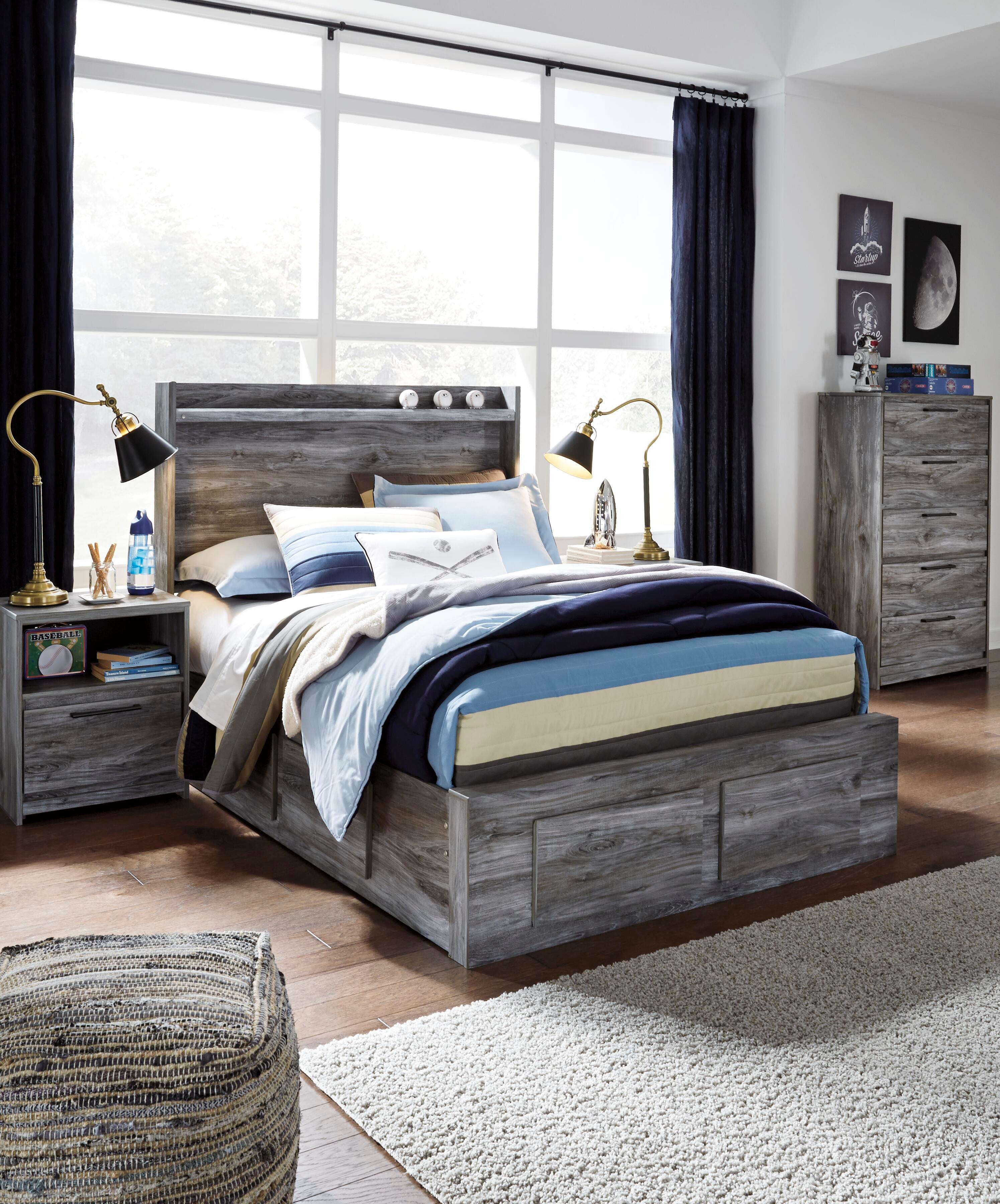 Seagrant Panel Bed with 6 Storage Drawers