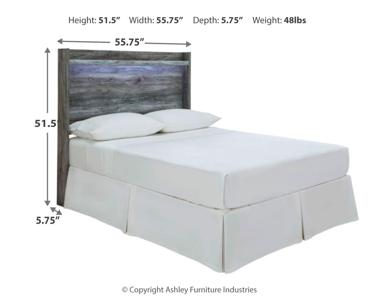 Baystorm Panel Headboard with Mirrored Dresser and Nightstand