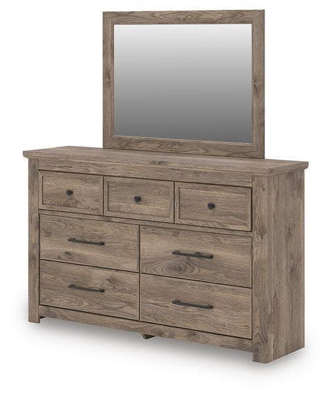 Rusticott Panel Bed, Dresser and Mirror