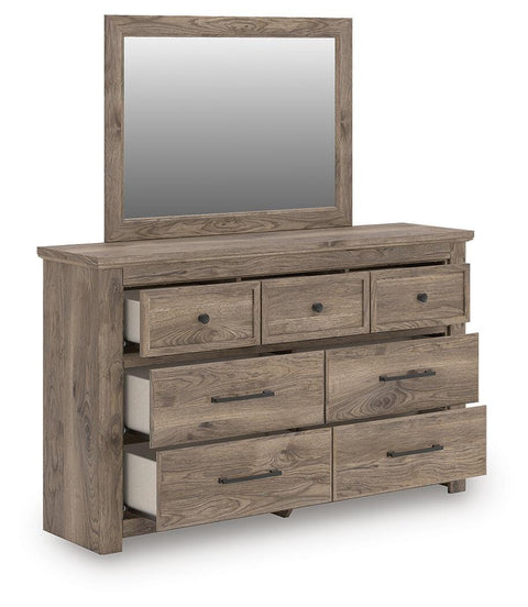 Rusticott Panel Bed, Dresser and Mirror