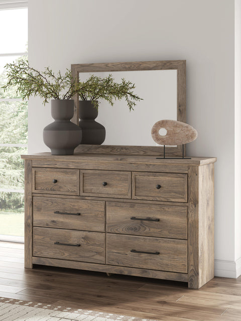 Rusticott Panel Bed, Dresser and Mirror