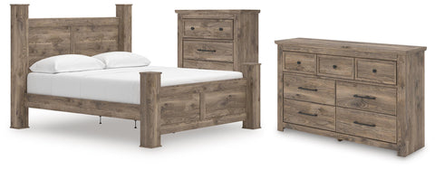 Rusticott Poster Bed with Dresser and Chest