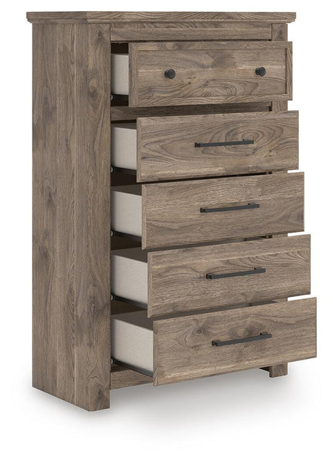 Rusticott Poster Bed with Dresser and Chest