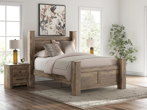 Rusticott Poster Bed with Dresser and Chest