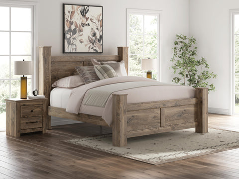 Rusticott Poster Bed with Dresser and Chest