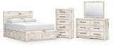 Whitaker Panel Storage Bed, Dresser, Mirror and Chest