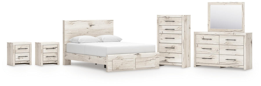 Whitaker Panel Storage Bed, Dresser, Mirror, Chest and 2 Nightstands