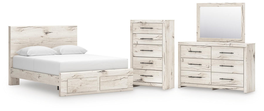 Whitaker Panel Storage Bed, Dresser, Mirror and Chest