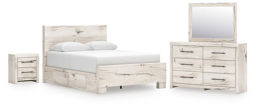 Whitaker Panel Bed with Storage, Dresser, Mirror and Nightstand