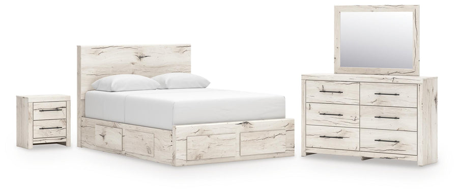Whitaker Panel Storage Bed, Dresser, Mirror and Nightstand