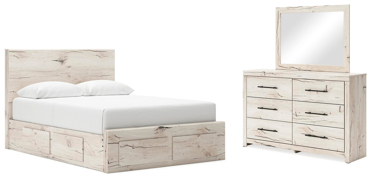 Whitaker Panel Storage Bed, Dresser and Mirror