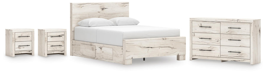 Whitaker Panel Bed with Storage, Dresser and 2 Nightstands
