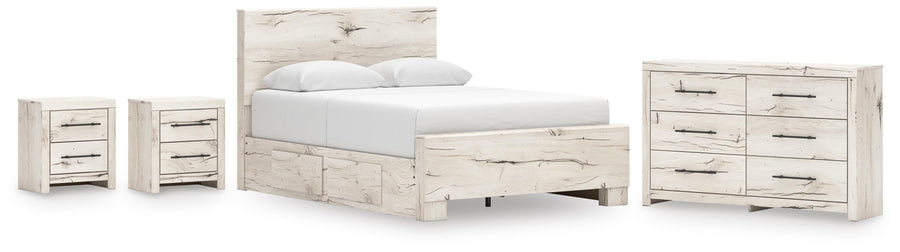 Whitaker Panel Bed with Storage, Dresser and 2 Nightstands