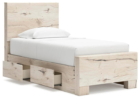 Whitaker Panel Bed with Storage, Dresser and Mirror