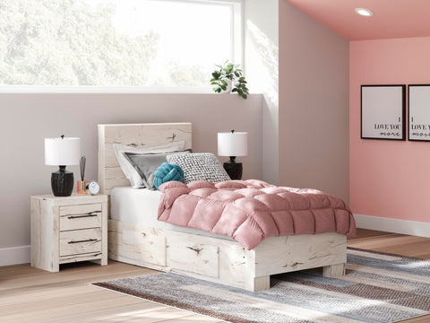 Whitaker Panel Bed with Storage, Dresser and Mirror