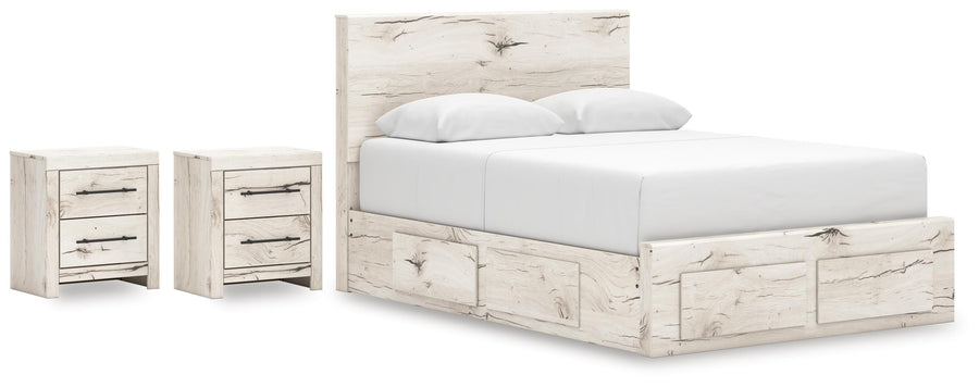 Whitaker Panel Storage Bed and 2 Nightstands