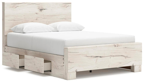 Whitaker Panel Bed with Storage, Dresser and Mirror